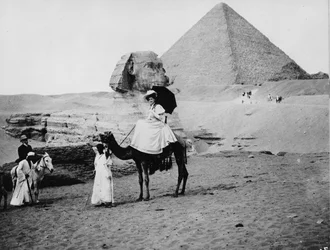 The Sphinx and the Pyramid of Cheops, c.1904